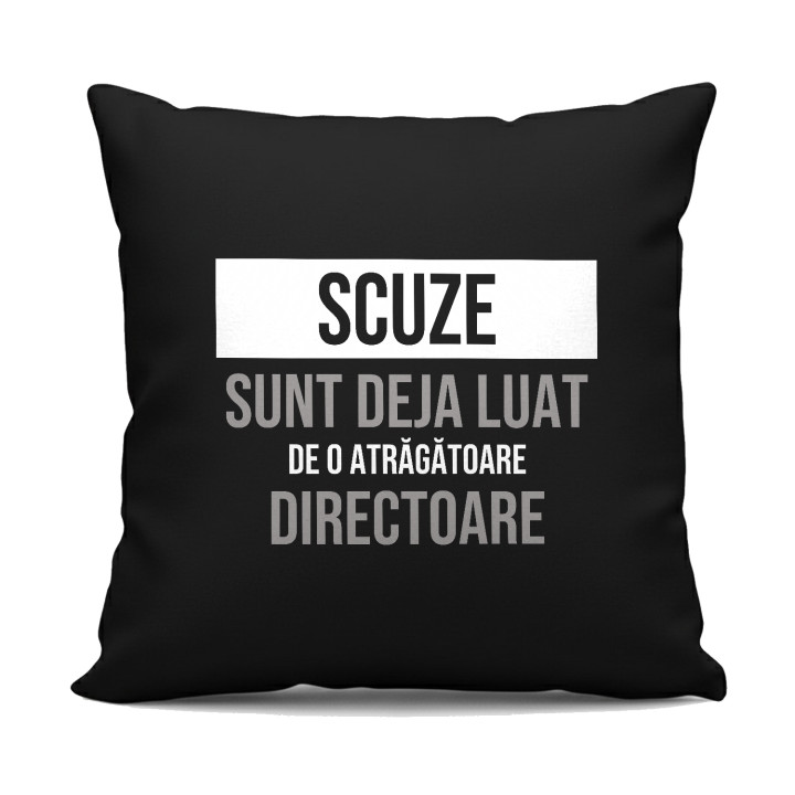 Scuze, sunt deja luat de o atrăgătoare directoare - pernă neagră cadou