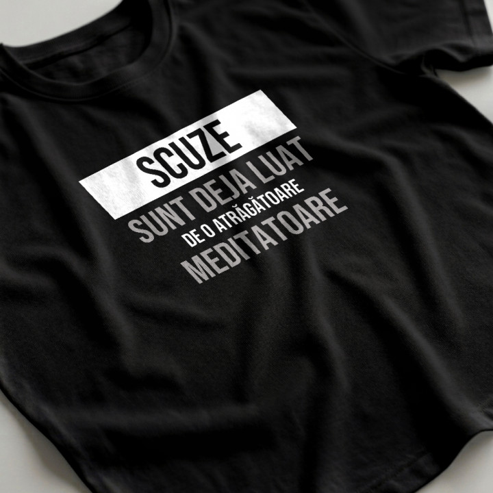 Scuze, sunt deja luat de o atrăgătoare meditatoare - tricou bărbătesc cu imprimeu