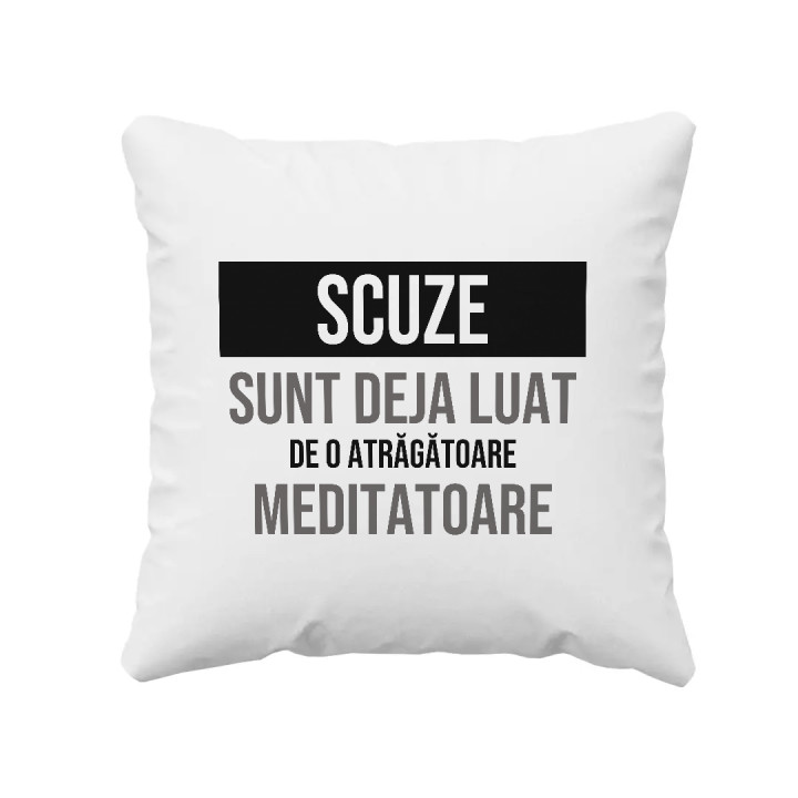 Scuze, sunt deja luat de o atrăgătoare meditatoare - pernă cadou