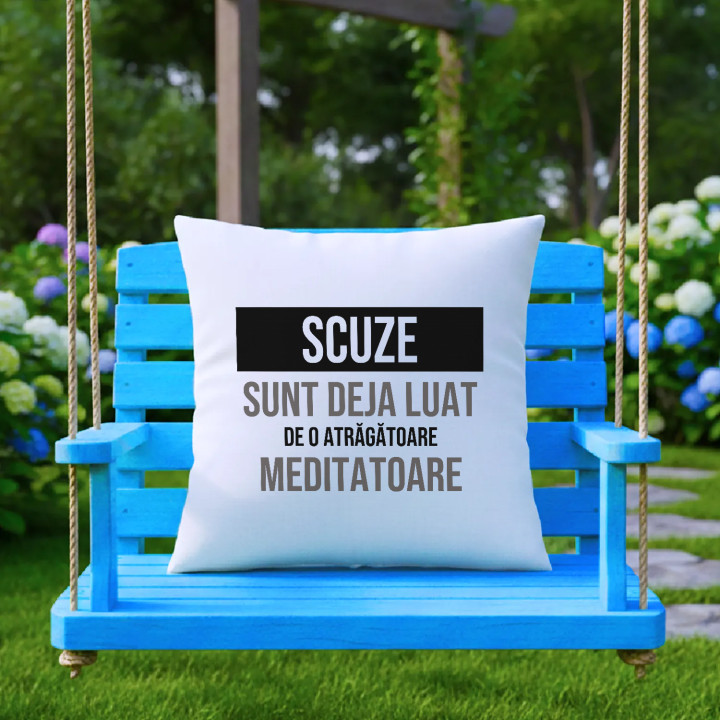 Scuze, sunt deja luat de o atrăgătoare meditatoare - pernă cadou