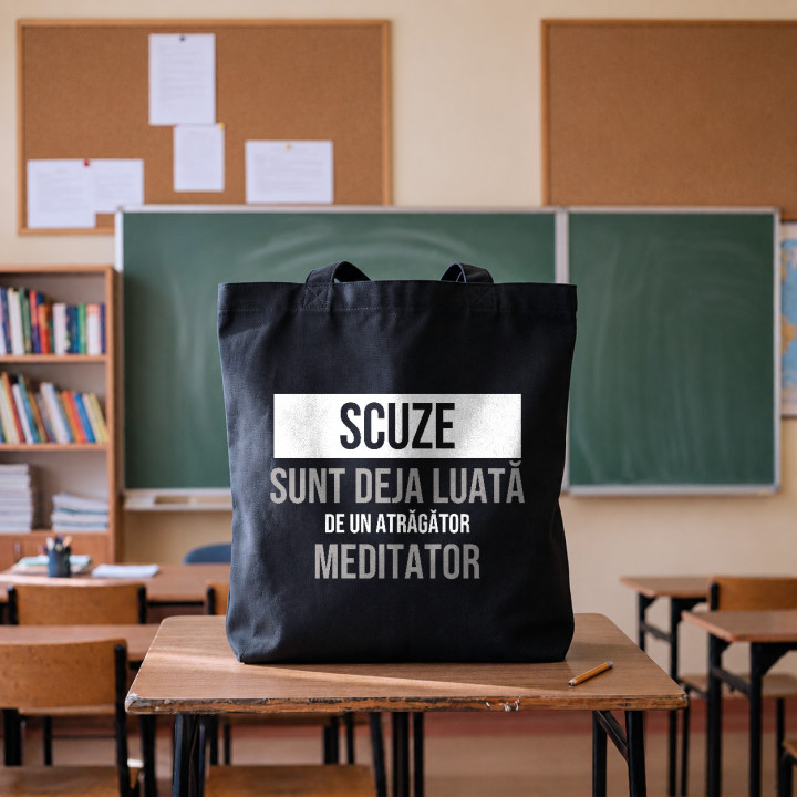 Scuze, sunt deja luată de un atrăgător meditator - sacoșă cadou