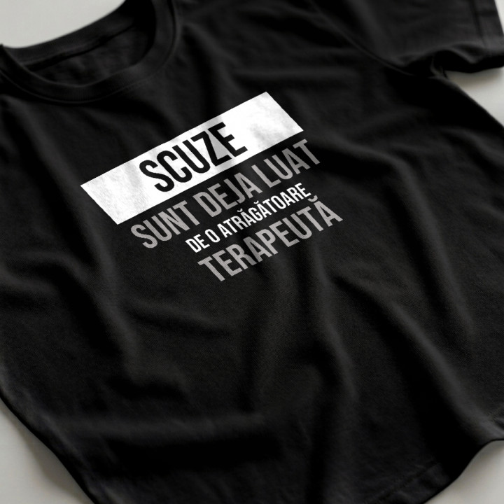 Scuze, sunt deja luat de o atrăgătoare terapeută - tricou bărbătesc cu imprimeu