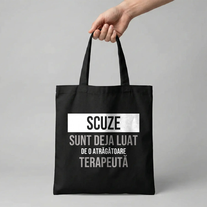 Scuze, sunt deja luat de o atrăgătoare terapeută - sacoșă cadou