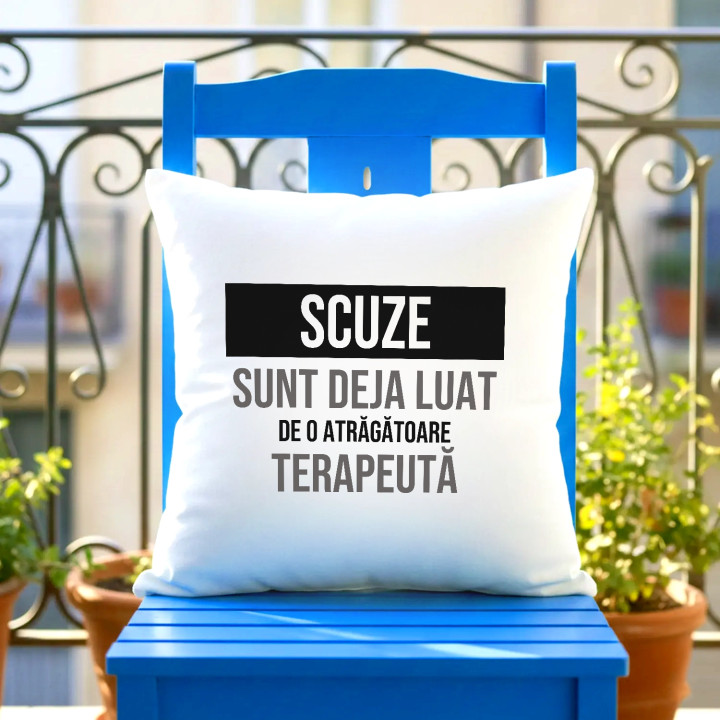 Scuze, sunt deja luat de o atrăgătoare terapeută - pernă cadou