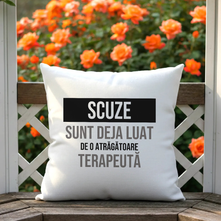 Scuze, sunt deja luat de o atrăgătoare terapeută - pernă cadou