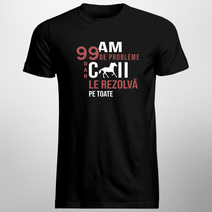 Am 99 de probleme, dar caii le rezolvă pe toate - T-shirt pentru bărbați și femei