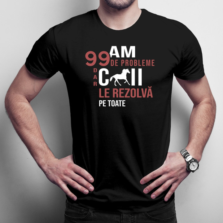 Am 99 de probleme, dar caii le rezolvă pe toate - T-shirt pentru bărbați și femei