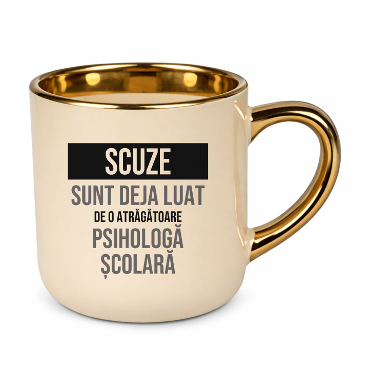 Scuze, sunt deja luat de o atrăgătoare psihologă școlară - cană elegantă cadou