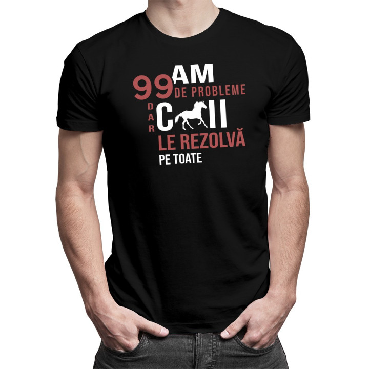 Am 99 de probleme, dar caii le rezolvă pe toate - T-shirt pentru bărbați și femei
