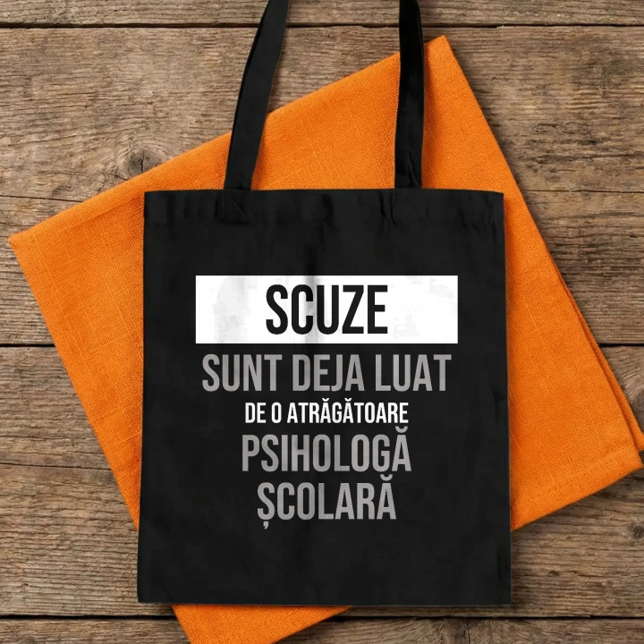 Scuze, sunt deja luat de o atrăgătoare psihologă școlară - sacoșă cadou