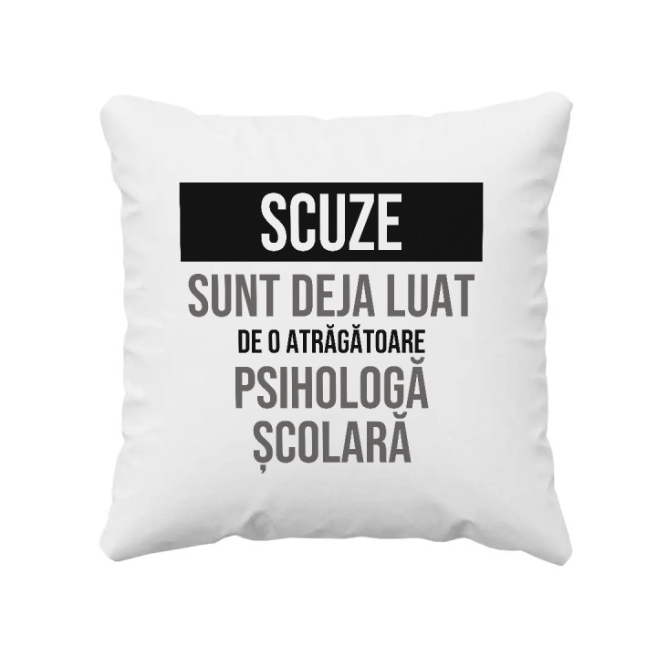 Scuze, sunt deja luat de o atrăgătoare psihologă școlară - pernă cadou