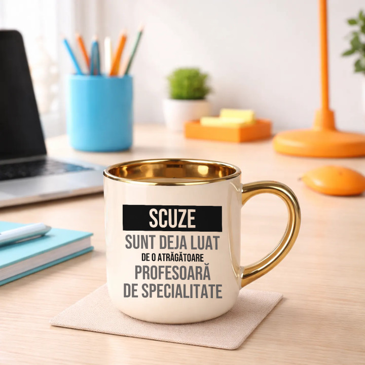 Scuze, sunt deja luat de o atrăgătoare profesoară de specialitate - cană elegantă cadou