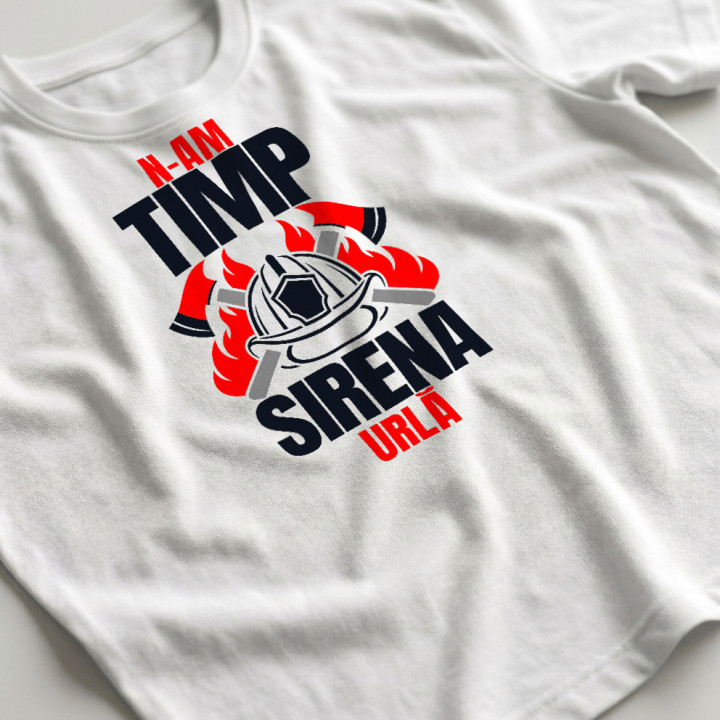 N-am timp, sirena urlă - tricou bărbătesc cadou pentru pompieri