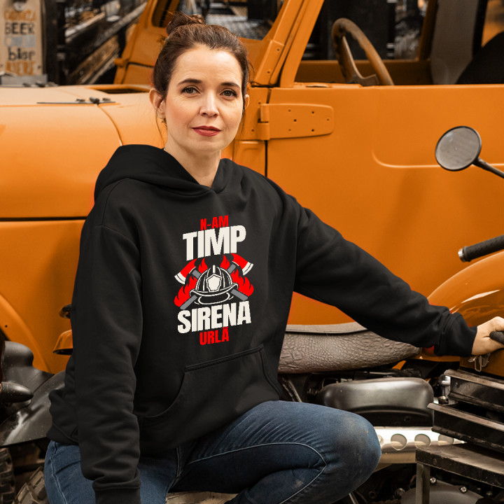 N-am timp, sirena urlă - hanorac de damă cadou pentru pompieri