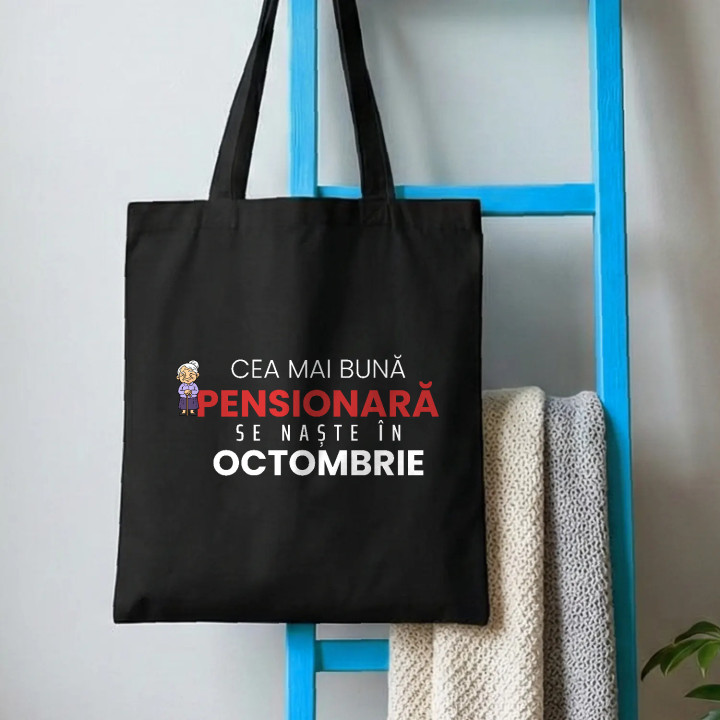 Cea mai bună pensionară se naște în octombrie - sacoșă cadou