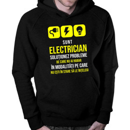 Sunt electrician - soluționez probleme - bluză cu glugă pentru bărbați