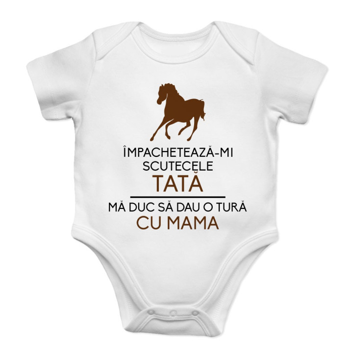 Împachetează-mi scutecele, tată, mă duc să dau o tură cu mama - body pentru copii