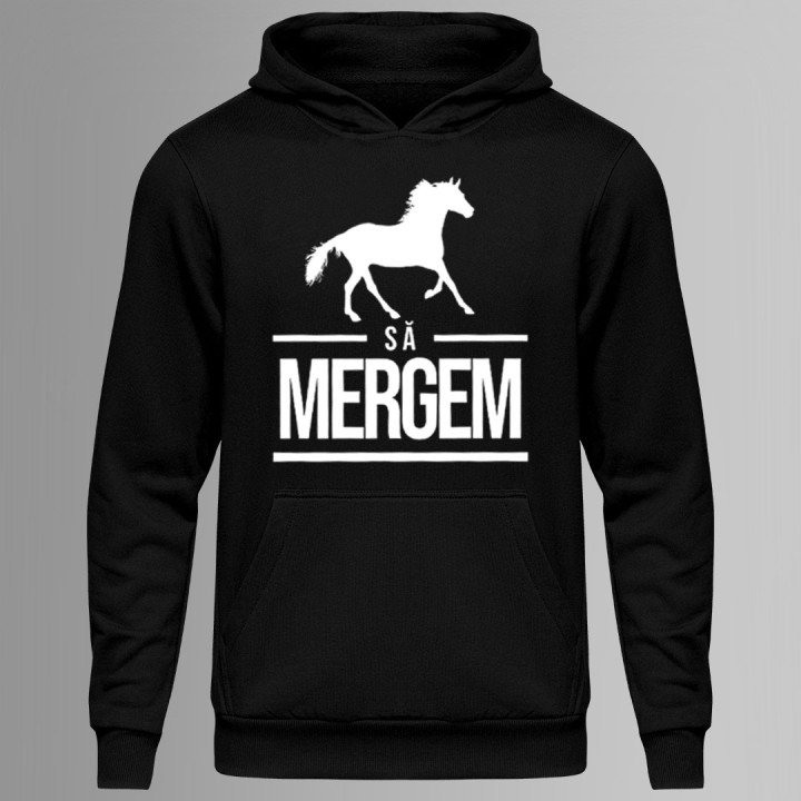 Să mergem - bluză cu glugă pentru bărbați și femei