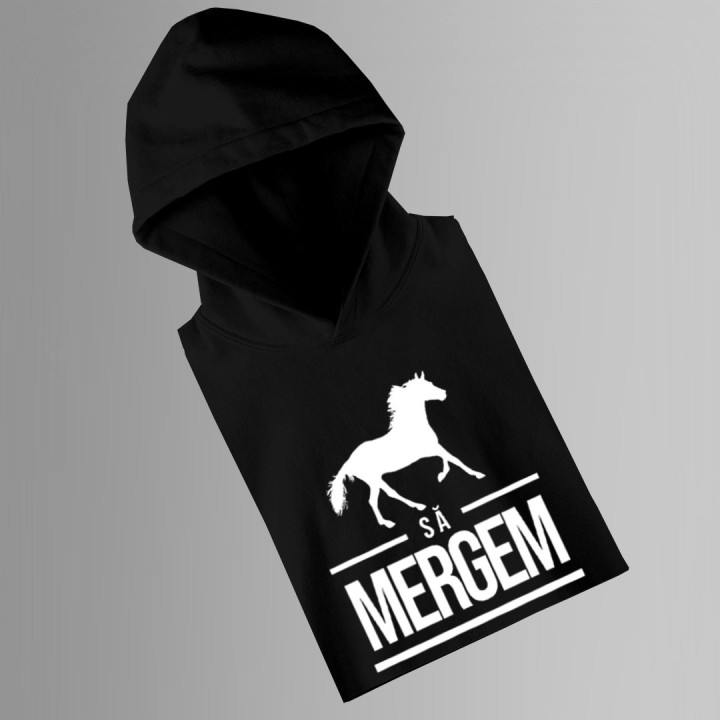 Să mergem - bluză cu glugă pentru bărbați și femei