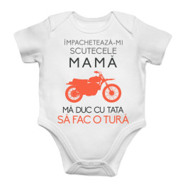 Împachetează-mi scutecele, mamă - mă duc cu tata să fac o tură  - body pentru copii