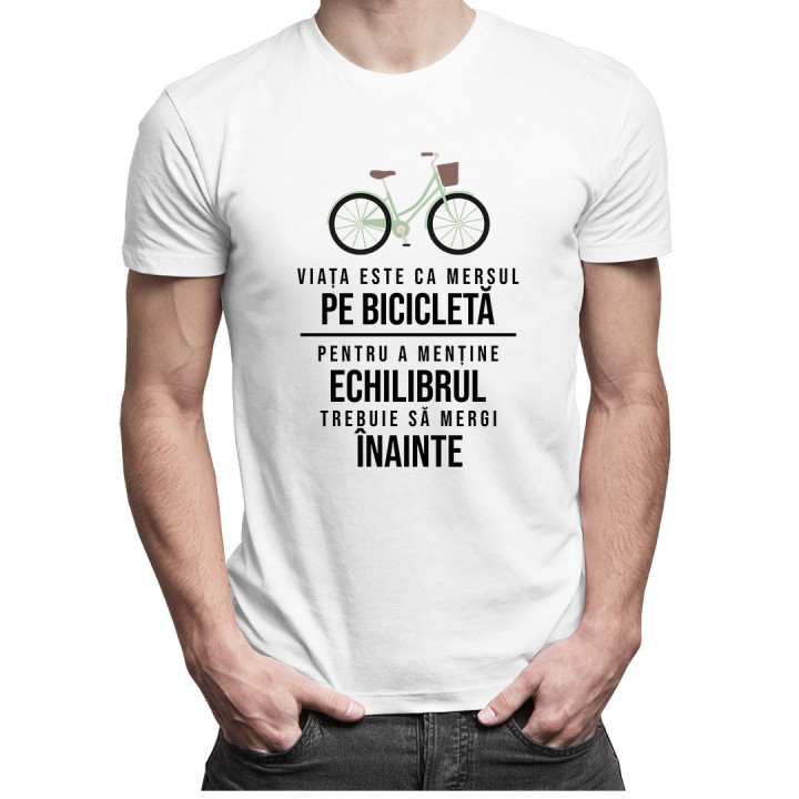 Viața este ca mersul pe bicicletă - T-shirt pentru bărbați