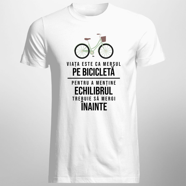 Viața este ca mersul pe bicicletă - T-shirt pentru bărbați