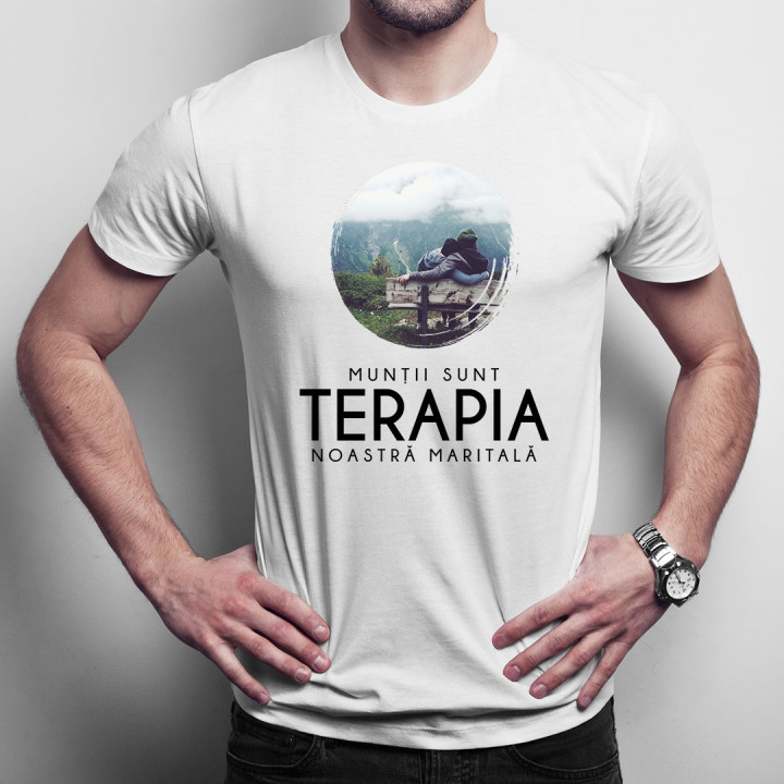 Munții sunt terapia noastră maritală - T-shirt pentru bărbați și femei