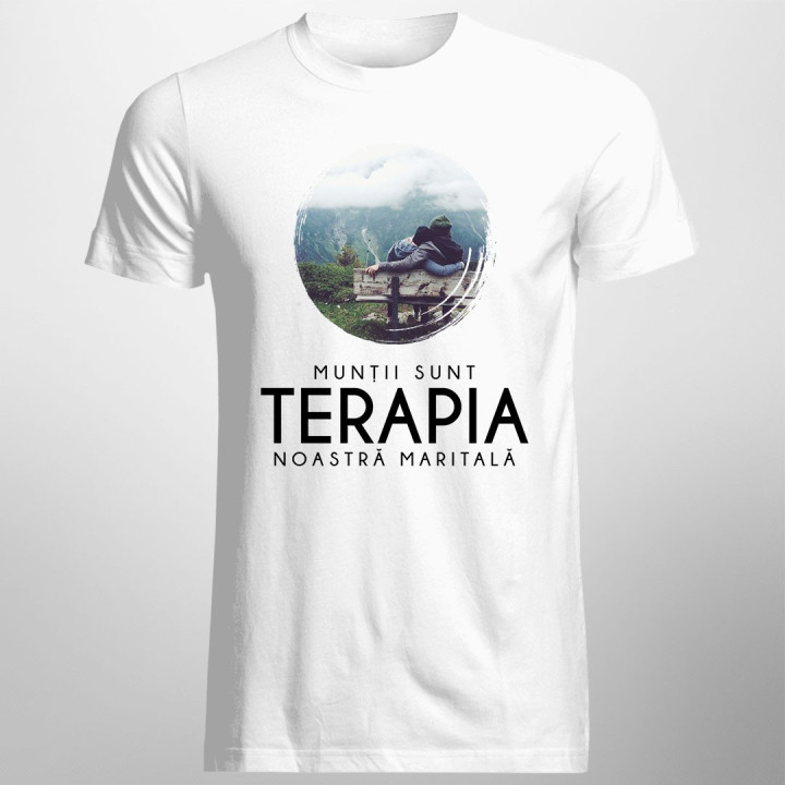 Munții sunt terapia noastră maritală - T-shirt pentru bărbați și femei