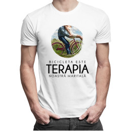 Bicicleta este terapia noastră maritală - T-shirt pentru bărbați