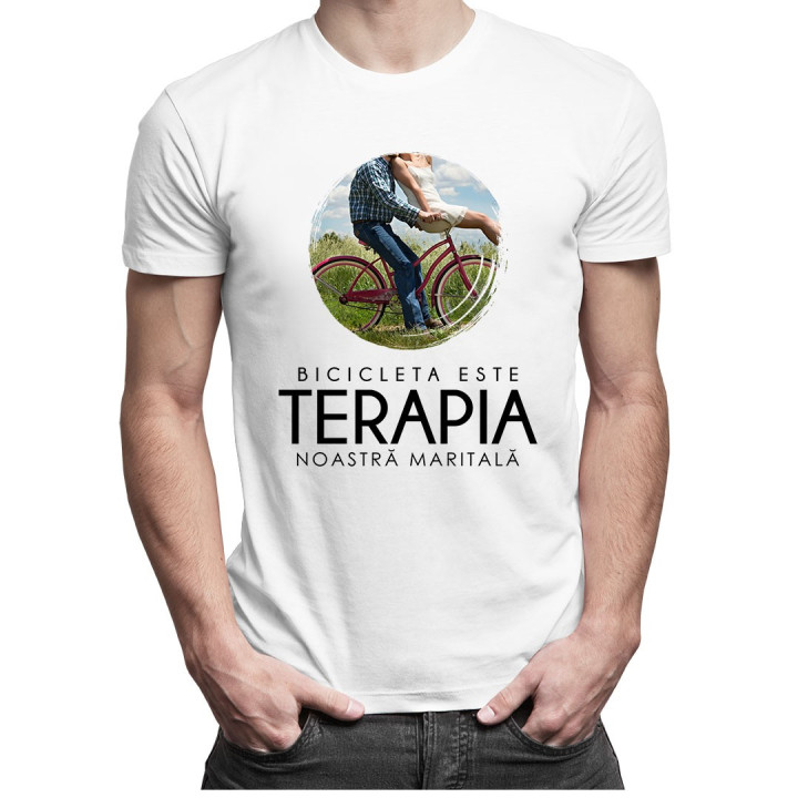 Bicicleta este terapia noastră maritală - T-shirt pentru bărbați