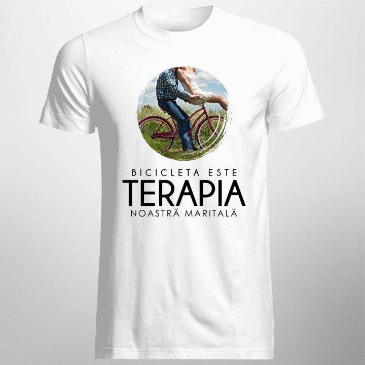 Bicicleta este terapia noastră maritală - T-shirt pentru bărbați
