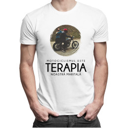 Motociclismul este terapia noastră maritală - T-shirt pentru bărbați și femei