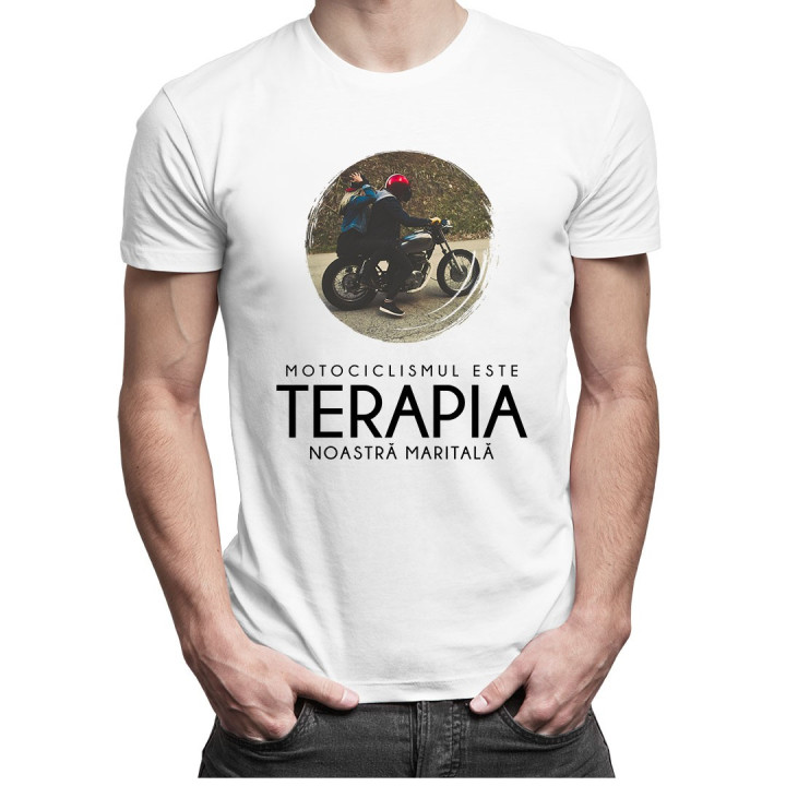 Motociclismul este terapia noastră maritală - T-shirt pentru bărbați și femei