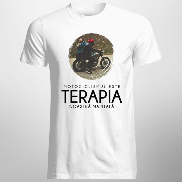 Motociclismul este terapia noastră maritală - T-shirt pentru bărbați și femei
