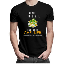 Nu sunt ideal dar sunt chelner - T-shirt pentru bărbați