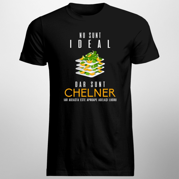 Nu sunt ideal dar sunt chelner - T-shirt pentru bărbați