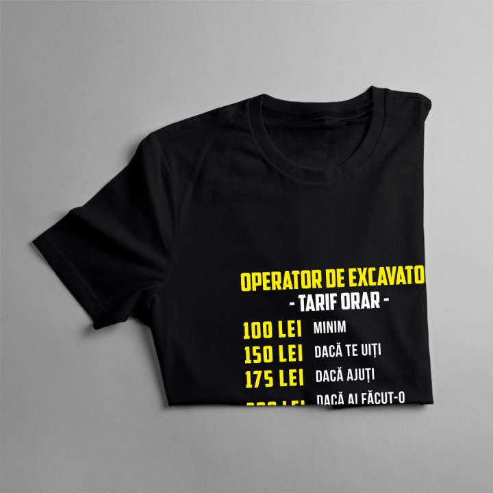 Operator de excavator - tarif orar - T-shirt pentru bărbați