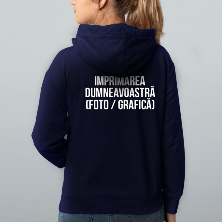 Hanorac cu propriul text pentru femei (cu glugă)