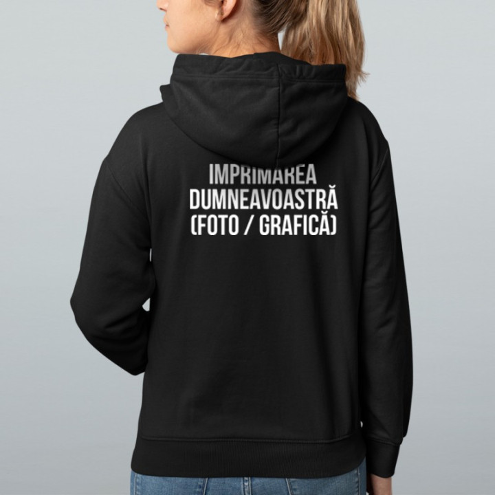 Hanorac cu propriul text pentru femei (cu glugă)