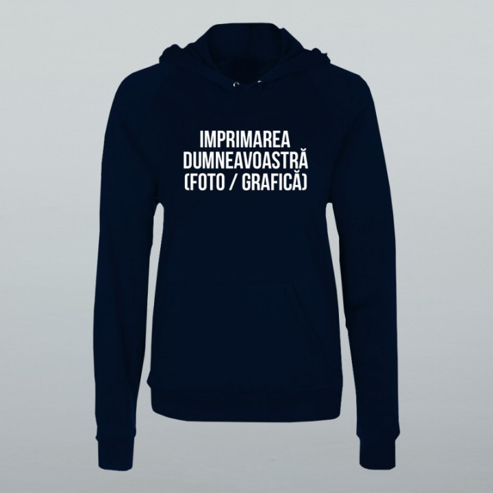 Hanorac cu propriul text pentru femei (cu glugă)
