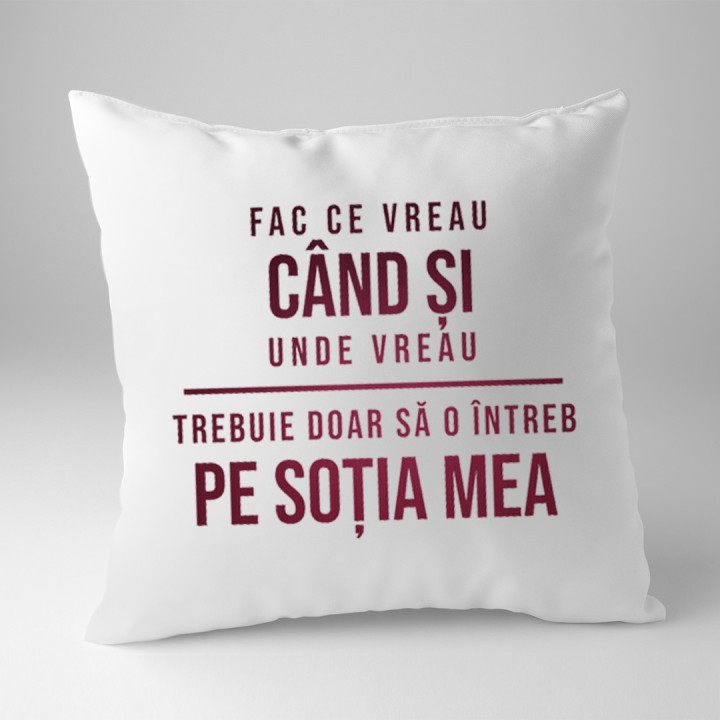 Fac ce vreau când și unde vreau - pernă