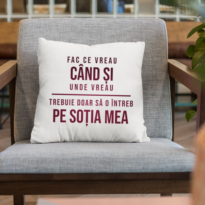 Fac ce vreau când și unde vreau - pernă