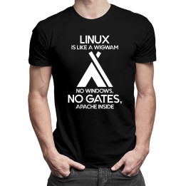 Linux is like a wigwam - T-shirt pentru bărbați 