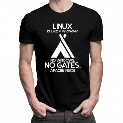 Linux is like a wigwam - tricou bărbătesc cu imprimeu