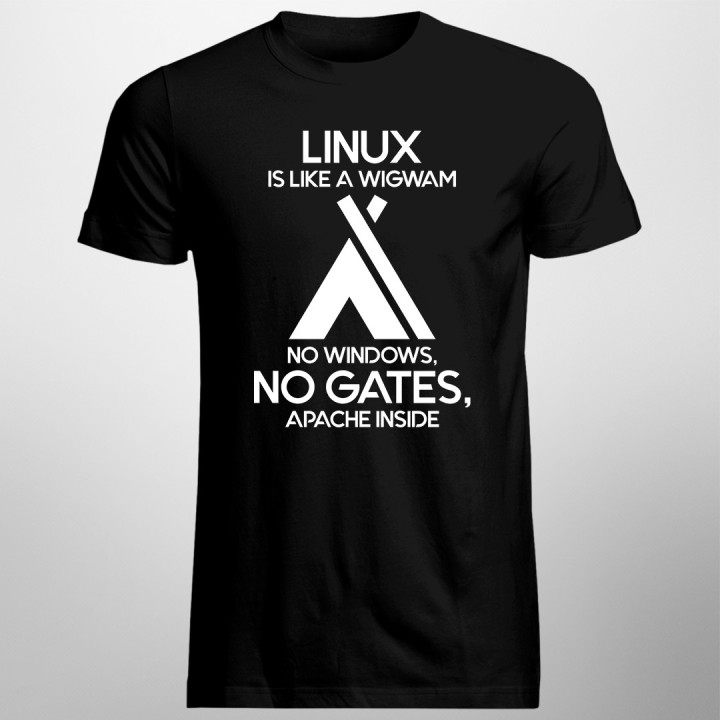 Linux is like a wigwam - T-shirt pentru bărbați 