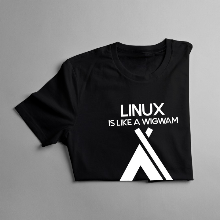 Linux is like a wigwam - T-shirt pentru bărbați 