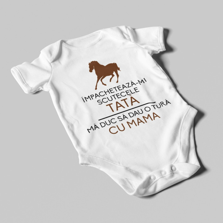 Împachetează-mi scutecele, tată, mă duc să dau o tură cu mama - body pentru copii