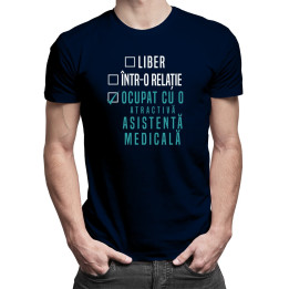 Liber / într-o relație / ocupat cu o atractivă asistentă medicală