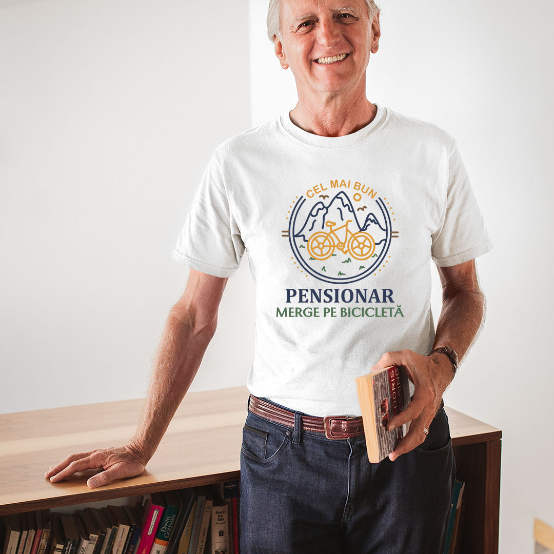 Tricou cadou pensionar bicicleta - cel mai bun pensionar merge pe bicicleta