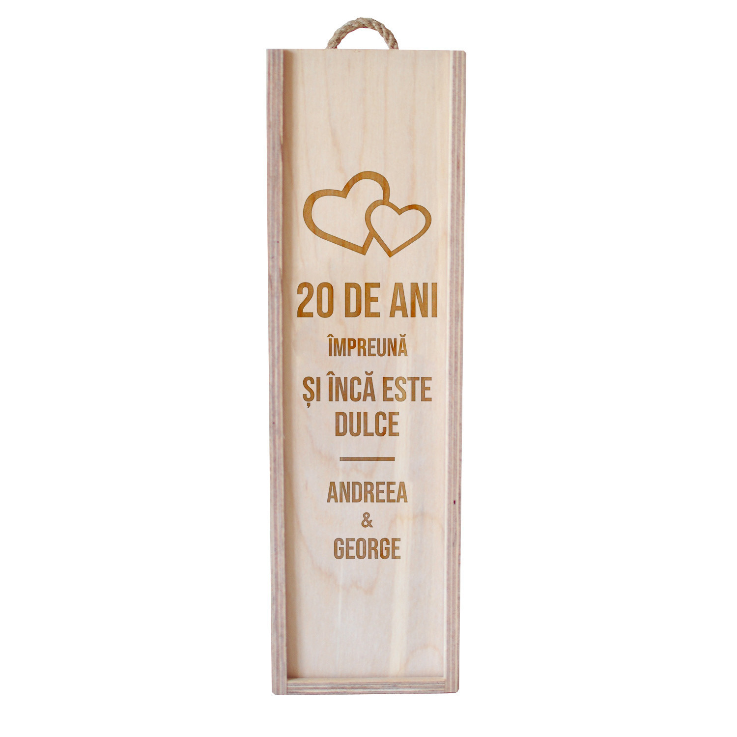Cutie cu gravura cadou aniversare cuplu - 20 de ani impreuna